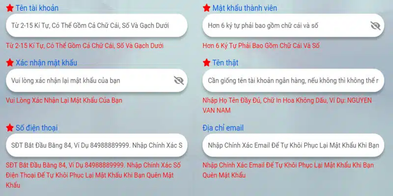 Đăng ký tài khoản Bet88 yêu cầu thông tin chính xác và hợp lệ